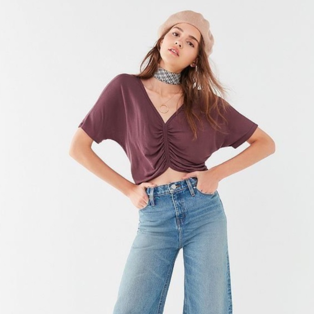 Project Social T Ruby Smocked Crop Top
